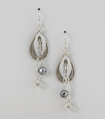 Silver Forest® Silvertone Oval-Shape Earrings