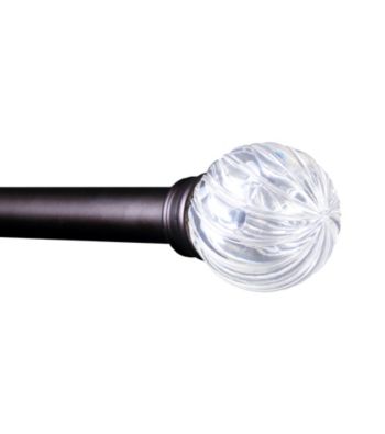 Elegant Home Fashions® Elisha Adjustable Window Rod with Clear Finials