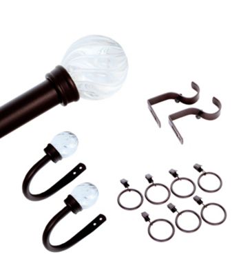 Elegant Home Fashions® Elisha 12-pc. Window Hardware Set with Clear Finials