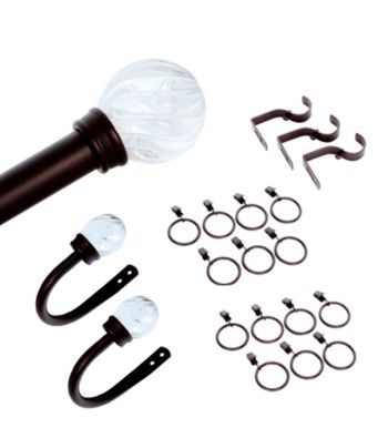 Elegant Home Fashions® Elisha 20-pc. Window Hardware Set with Clear Finials