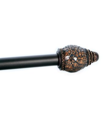 Elegant Home Fashions® Eileen Adjustable Window Rod with Amber Mosaic Finials