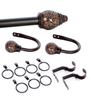 Elegant Home Fashions® Eileen 12-pc Window Hardware Set with Amber Mosaic Finials