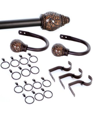 Elegant Home Fashions® Eileen 20-pc Window Hardware Set with Amber Mosaic Finials
