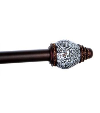 Elegant Home Fashions® Eileen Adjustable Window Rod with Silver Mosaic Finials