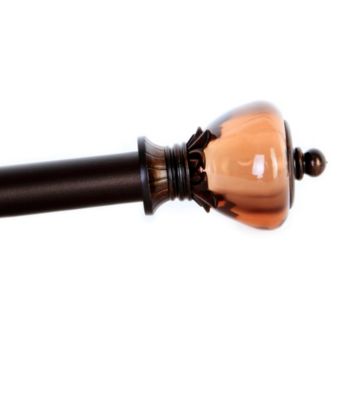 Elegant Home Fashions® Dark Chocolate Adjustable Window Rod with Crown Finials