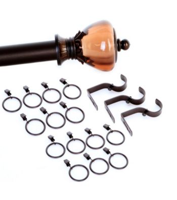 Elegant Home Fashions® Dark Chocolate 18-pc. Window Hardware Set with Crown Finials