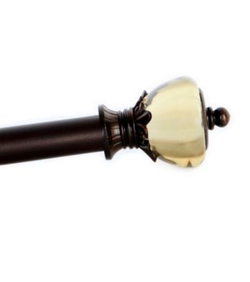 Elegant Home Fashions® Mocha Adjustable Window Rod with Crown Finials