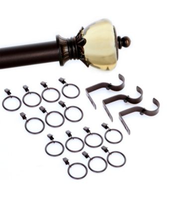 Elegant Home Fashions® Mocha 18-pc. Window Hardware Set with Crown Finials