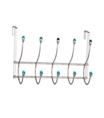 Elegant Home Fashions® 5 Hook Over the Door - Blue Acrylic Ball/Chrome