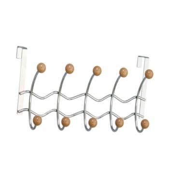Elegant Home Fashions® 5 Hook Over the Door - Mocha Porcelain Ball/Chrome