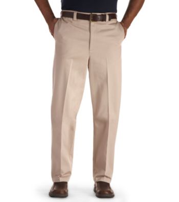 Oak Hill® Men's Big & Tall Waist-Relaxer Premium Flat-front Twill Pants