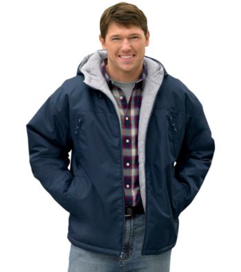 Harbor Bay® Men's Big & Tall Navy Hooded Fleece-Lined Jacket