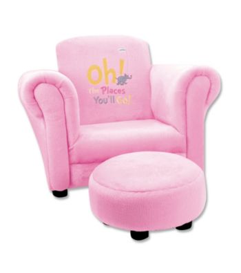 Trend Lab Club Chair - Dr. Seuss® Oh! The Places You'll Go! Pink Velour