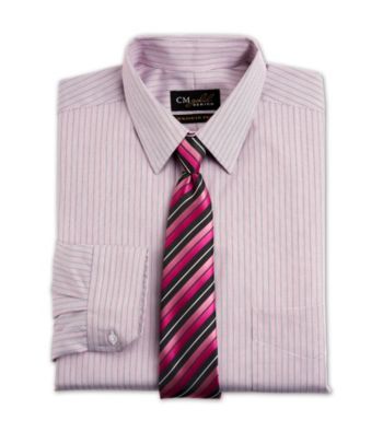 Gold Series® Men's Big & Tall Rose Wrinkle-Free Cool & Dry Stripe Dress Shirt
