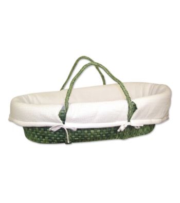 Trend Lab Sage Moses Basket Set with White Pique Bumper
