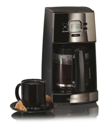 Hamilton Beach® Black Ice™ Metal Collection 12-Cup Digital Coffeemaker with Drip-Free Carafe