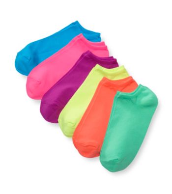 HUE® 6-pk. Microfiber Liner Socks - Neon