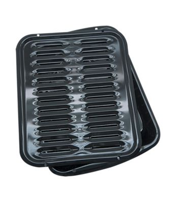 Range Kleen 2-pc. Black Porcelain Broiler Pan with Grill