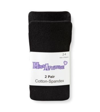 Miss Attitude Girls' Black Tights 2-pk.