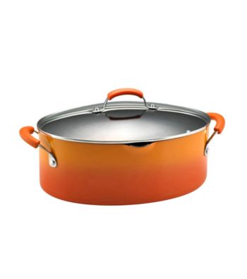 Rachael Ray® 8-qt. Two-Tone Orange Covered Oval Pasta Pot