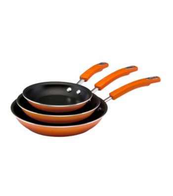 Rachael Ray® Porcelain II Two-Tone Orange Open Skillet Triple Pack