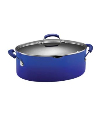 Rachael Ray® 8-qt. Two-Tone Blue Covered Oval Pasta Pot