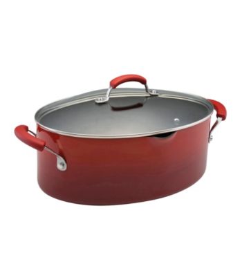 Rachael Ray® 8-qt. Two-Tone Red Covered Oval Pasta Pot