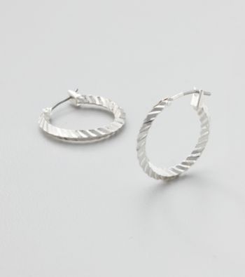 Studio Works® Silvertone Textured Hoop Earrings