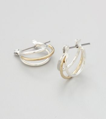 Studio Works® Two Tone Triple Hoop Earrings