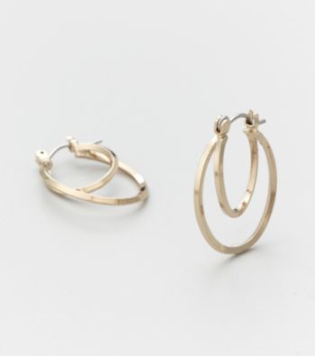 Studio Works® Goldtone Curved Oval Hoop Earrings