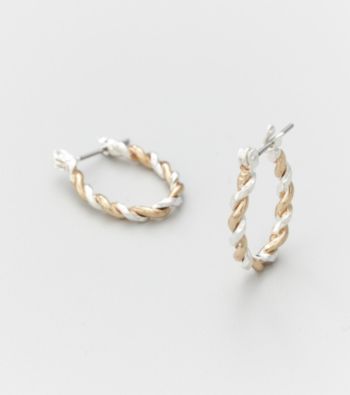 Studio Works® Two Tone Braided Hoop Earrings