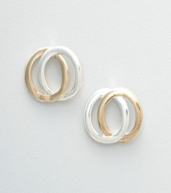 Studio Works® Two Tone Interlocking Stud Earrings