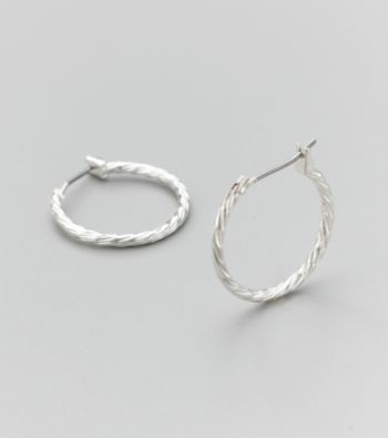 Studio Works® Braided Silvertone Hoop Earrings