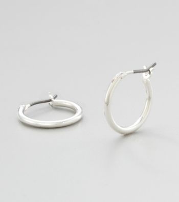 Studio Works® Mini-Silvertone Hoop Earrings