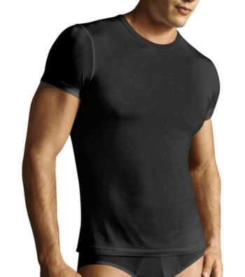 Calvin Klein Men's Black Micro Model Crew Tee