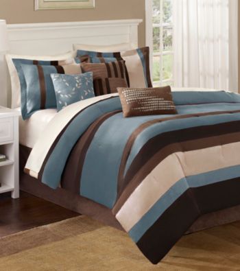 Boulder Stripe Blue 7-pc. Comforter Set by Madison Park™