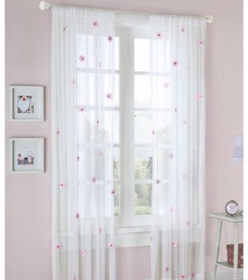 On Your Own Lily Cream & Pink Allover Flower Draperies