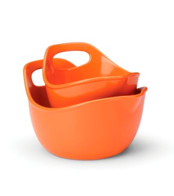 Rachael Ray® 2-pc. Orange Stoneware Mixing Bowl