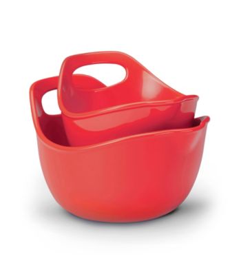 Rachael Ray® 2-pc. Red Stoneware Mixing Bowl