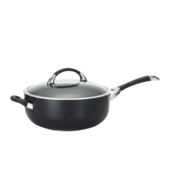 Circulon Symmetry Black 6 Qt. Covered Chef Pan with Helper Handle