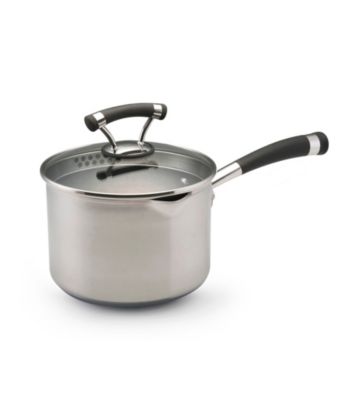 Circulon Contempo Stainless Steel 3 Qt. Covered Nonstick Straining Saucepan