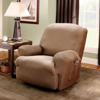 Sure Fit®Stretch Stripe Recliner Slipcover