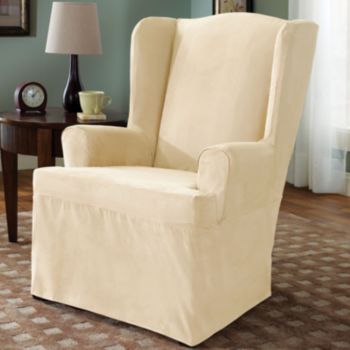 Sure Fit® Soft Suede Wing Chair Slipcover