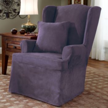 Sure Fit® Soft Suede Wing Chair Slipcover