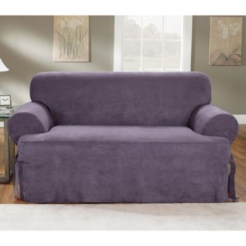 Sure Fit® Soft Suede 1-pc. T-Cushion Loveseat & Sofa Slipcover