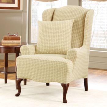 Sure Fit® Stretch Baxter Wing Chair Slipcover