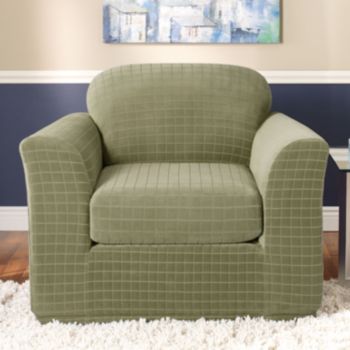 Sure Fit® Stretch Squares 2-pc. Separate-Seat Chair Slipcover