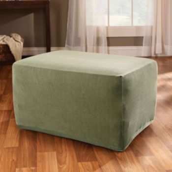 Sure Fit® Stretch Stripe Ottoman Slipcover