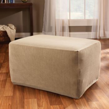 Sure Fit® Stretch Stripe Ottoman Slipcover