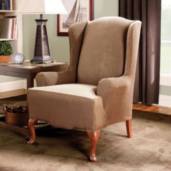 Sure Fit® Stretch Stripe Wing Chair Slipcover
